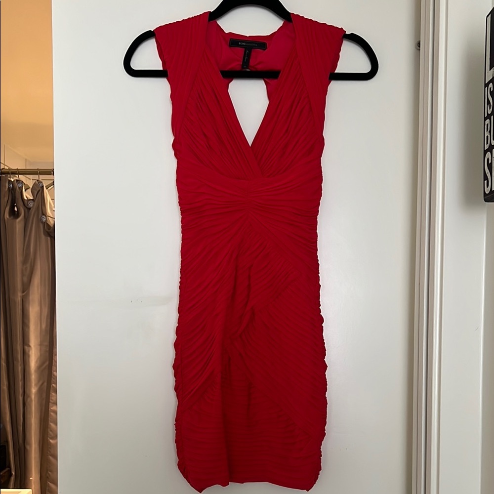 BCBG Elegant Red Sleeveless Dress in XS